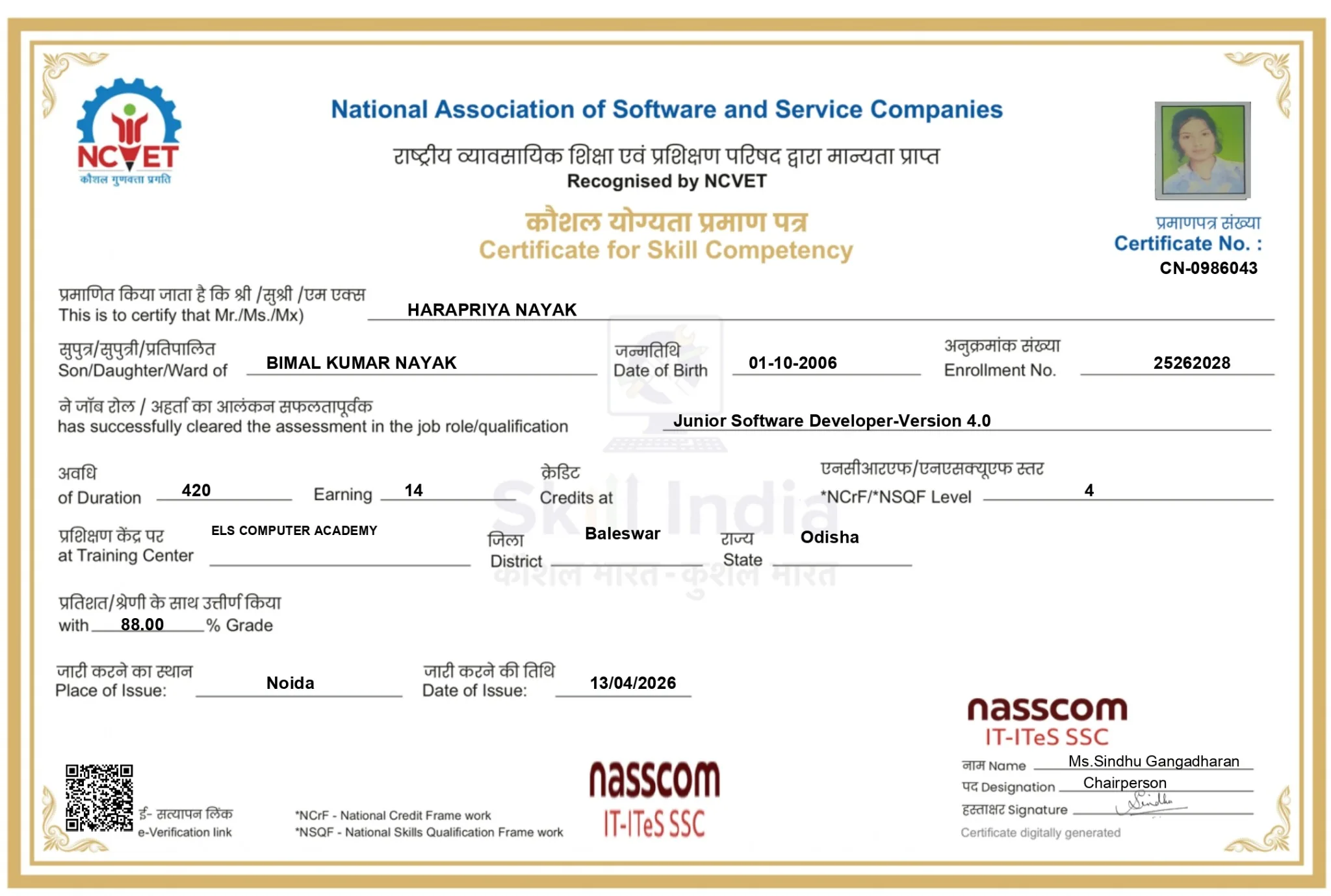 Junior Software Developer Certificate